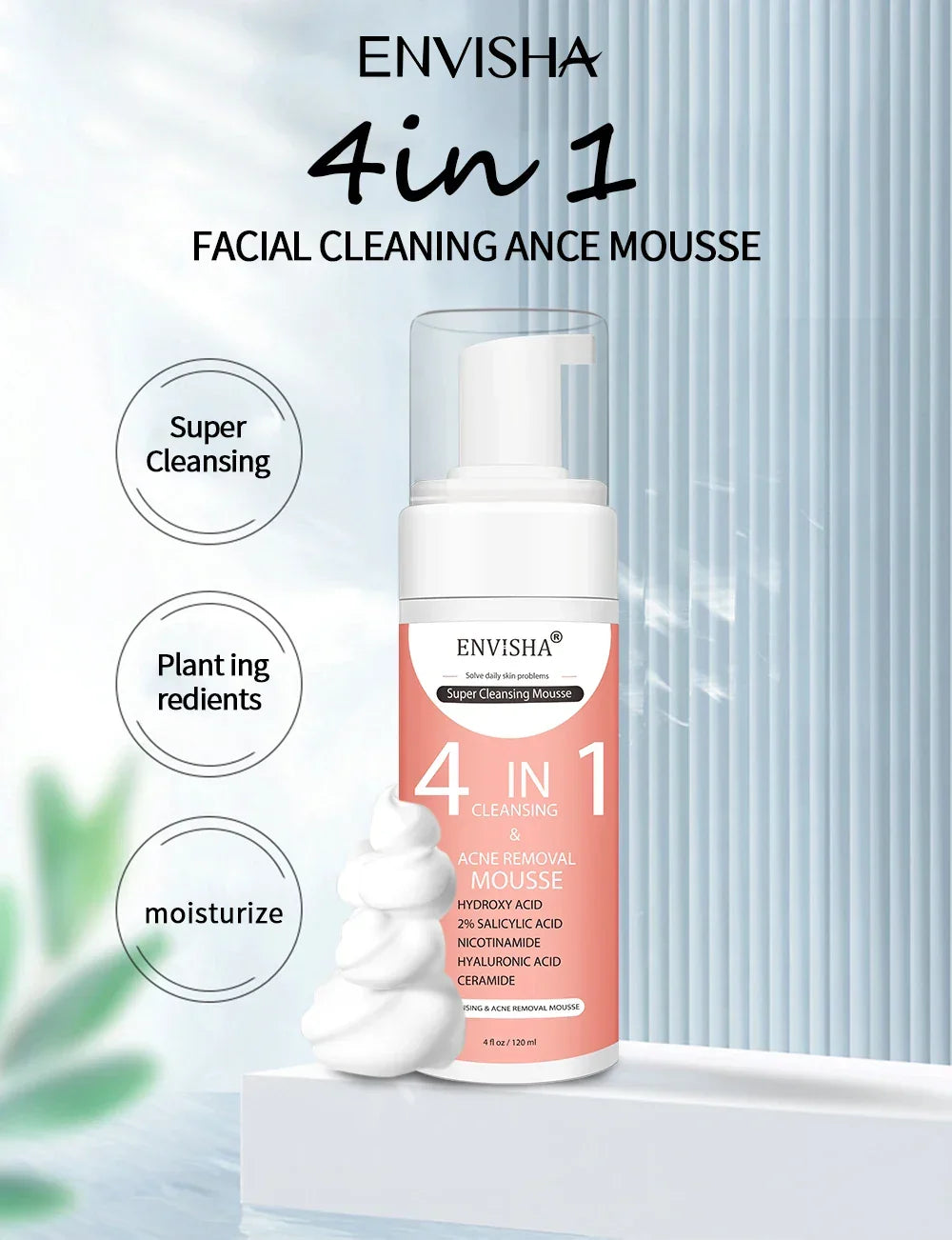 ENVISHA Exfoliating Mousse Peeling Gel – Deep Cleanse & Pore Refining 120ml Face Cleanser Peaceful Pleasures Health and Wellness