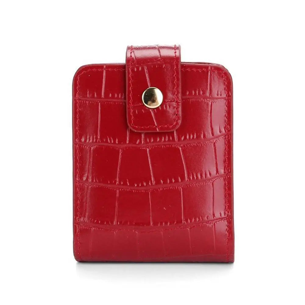 PU Lipstick Case Holder with Mirror Lipstick Holder Makeup Travel Cases Organizer Bag Mini Handheld Lipstick Pouch for Women Peaceful Pleasures Health and Wellness Red