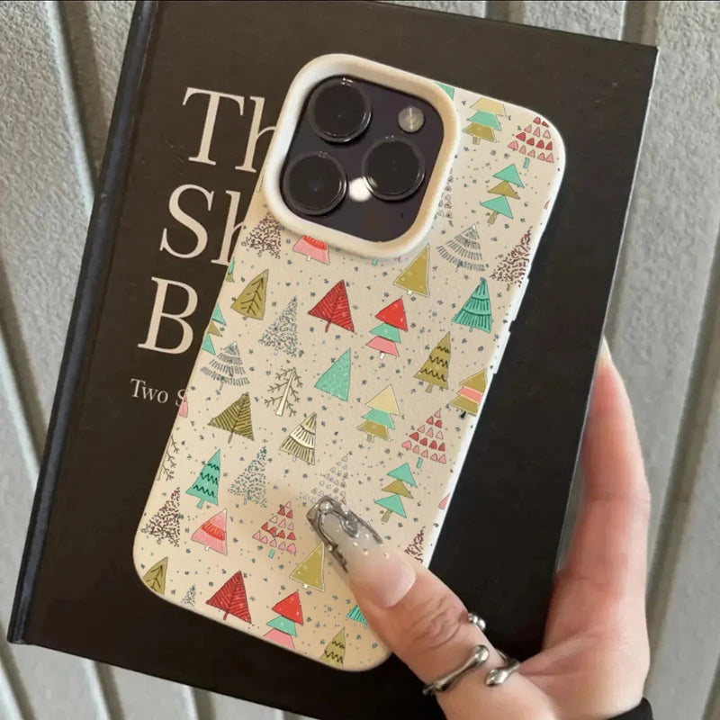Shockproof Soft Cover Christmas Tree Snowflake Pattern Phone Case For iPhone 17 16 15 14 13 12 11 17 Pro Max Air XSMax XS XR X Peaceful Pleasures Health and Wellness White-C iPhone Air