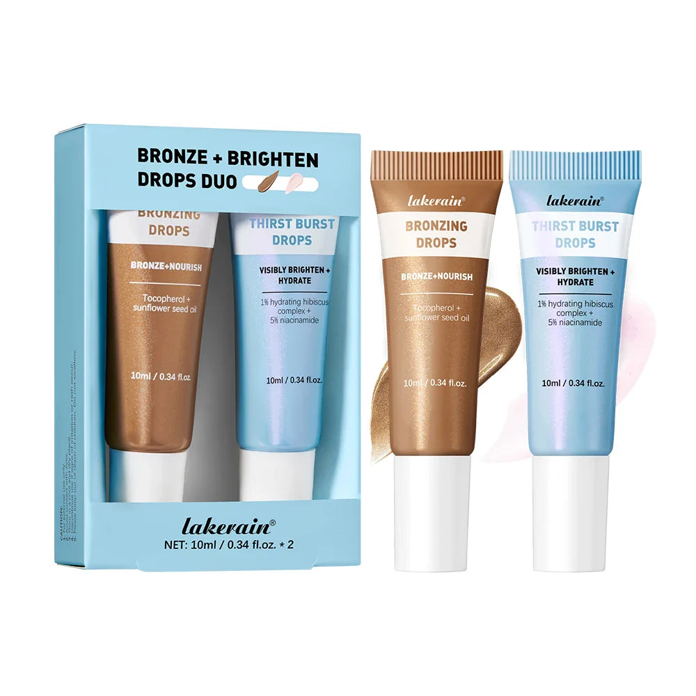 Bronze & Brighten Drops Duo – Glow Serum Set for Face & Body