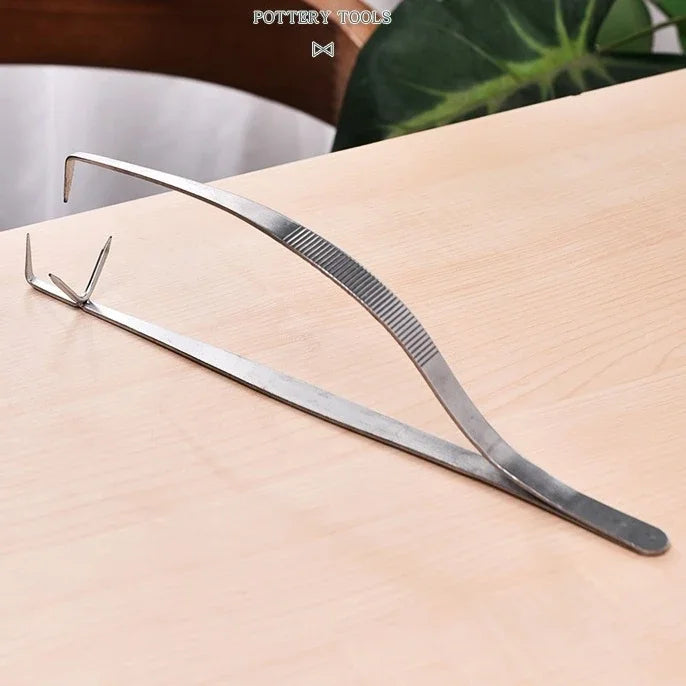 Pottery Glazing Tongs for Cup Stainless Steel Tweezers Glaze Clip Applicator Dip Blown Glaze Clip Cup and Saucer Peaceful Pleasures Health and Wellness