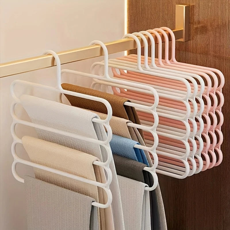 5-Layer Pants Organizer | Space Saving Closet Hanger for Clothes