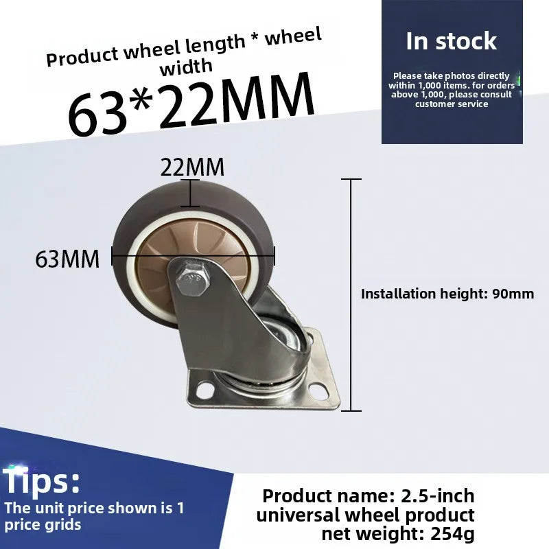 4-Pack Swivel Furniture Caster Wheels – Soft Rubber 1–2 Inch