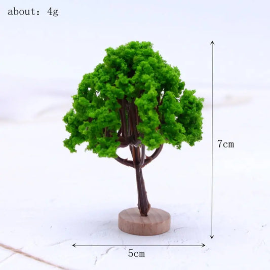 Miniature Model Trees Dollhouse Moss Rock Wooden Base DIY Diorama Miniature Model Trees Oasis Select E