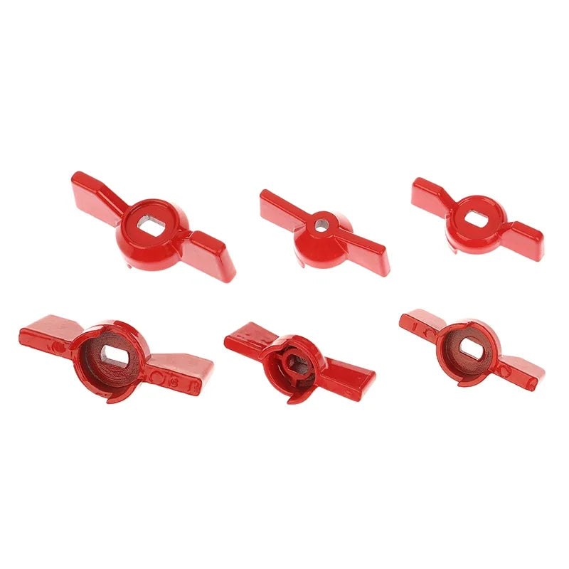 2-Pack Red Butterfly Ball Valve Handles – Aluminum, 105°C Rated