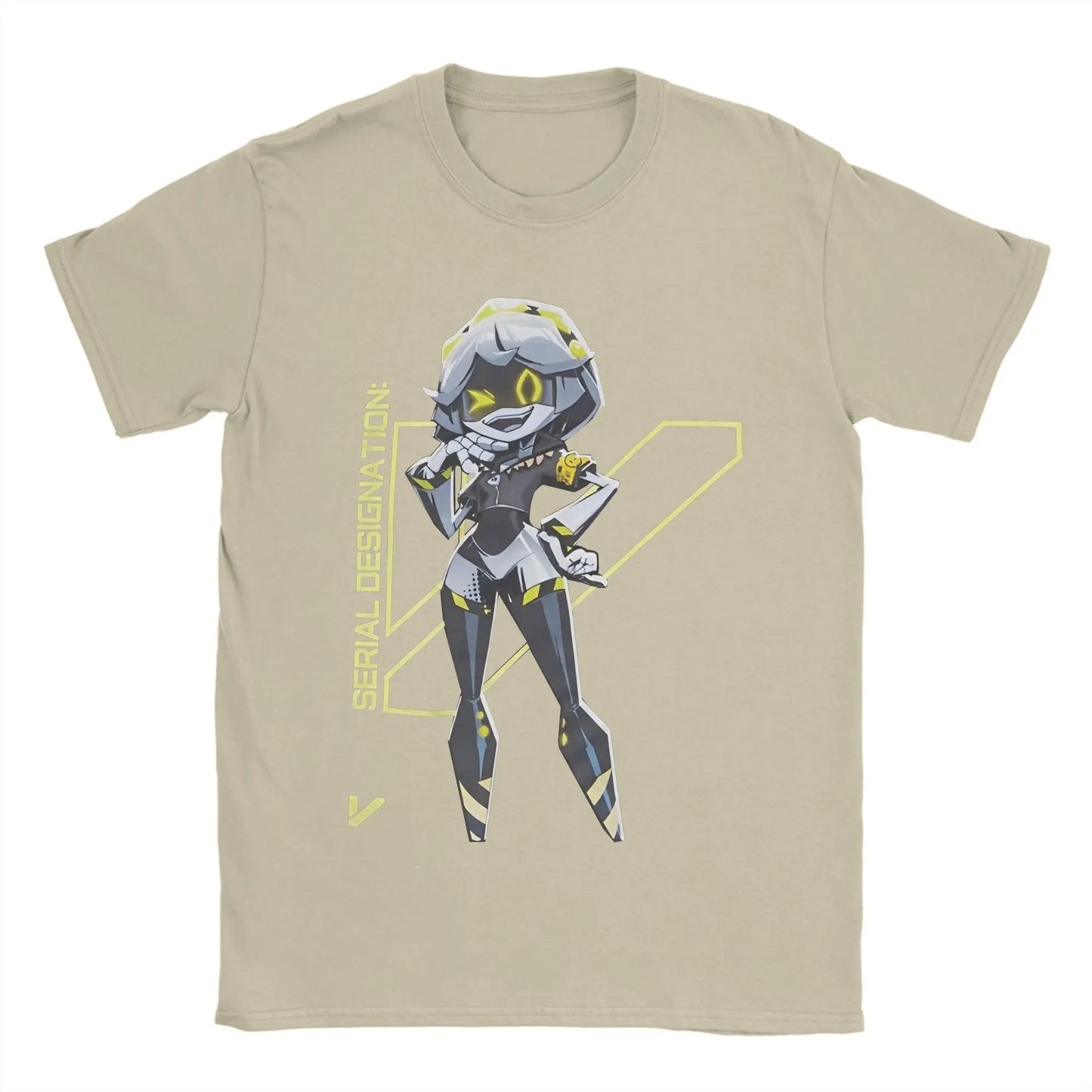 Murder Drones T-Shirts Men Game Character Funny 100% Cotton Tees Round Neck Short Sleeve T Shirt Gift Idea Clothes Peaceful Pleasures Health and Wellness Khaki 4XL