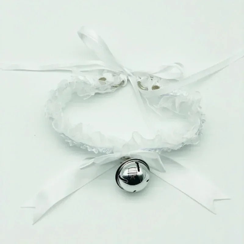 Fashion Women Gothic Simple Sexy Lace Collar Pendant Bow Knot Bell