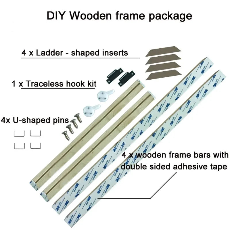 DIY Wood Canvas Stretcher Frame | Custom Sizes for Art & Posters Canvas Stretcher Frame Peaceful Pleasures Health and Wellness Only DIY Frame 90x270cm Frame