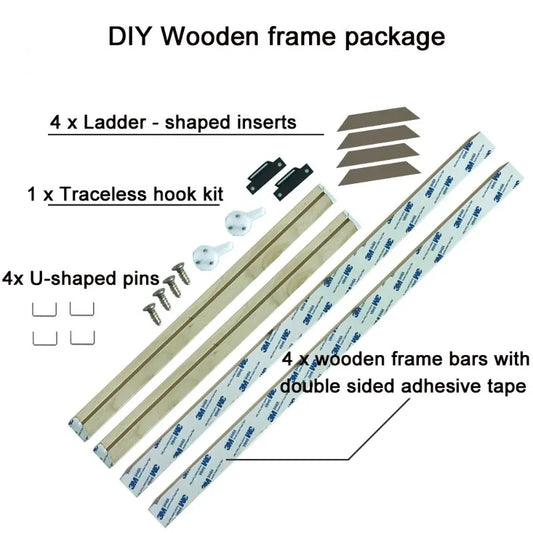 DIY Wood Canvas Stretcher Frame | Custom Sizes for Art & Posters Canvas Stretcher Frame Peaceful Pleasures Health and Wellness Only DIY Frame 90x270cm Frame