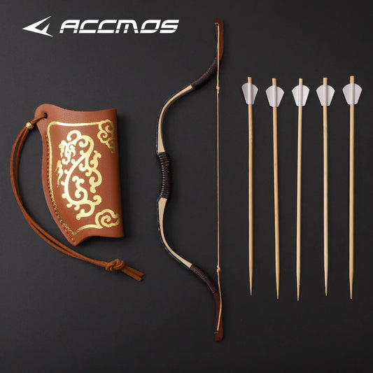 Mini Traditional Recurve Bow Arrow Small Archery Supplies Kids Toy Peaceful Pleasures Health and Wellness