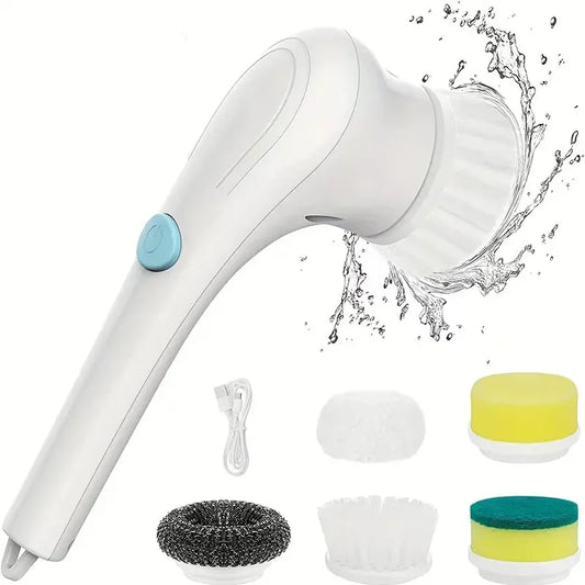 5-in-1 Electric Cleaning Brush | Kitchen & Bathroom Scrubber Electric Cleaning Brush Peaceful Pleasures Health and Wellness