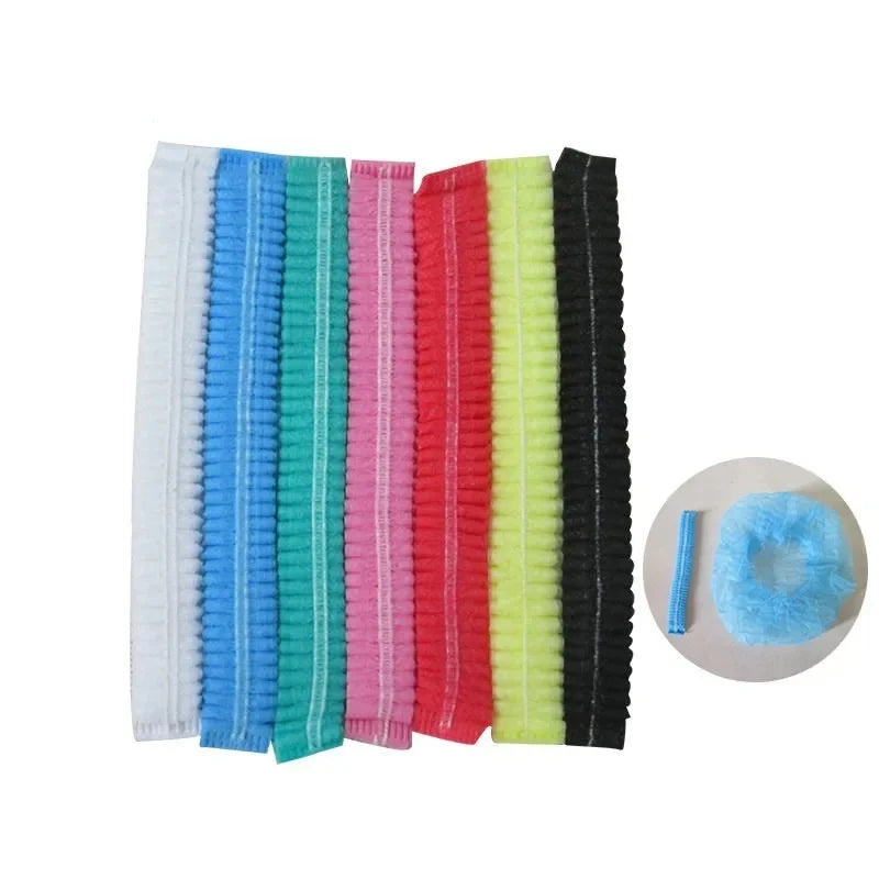 100pcs/Pack Disposable Bathing Cap Hair Head Covers Net Bouffant Dustproof Anti Dust Caps Breathable Shower Bathing Hats Kitchen Peaceful Pleasures Health and Wellness