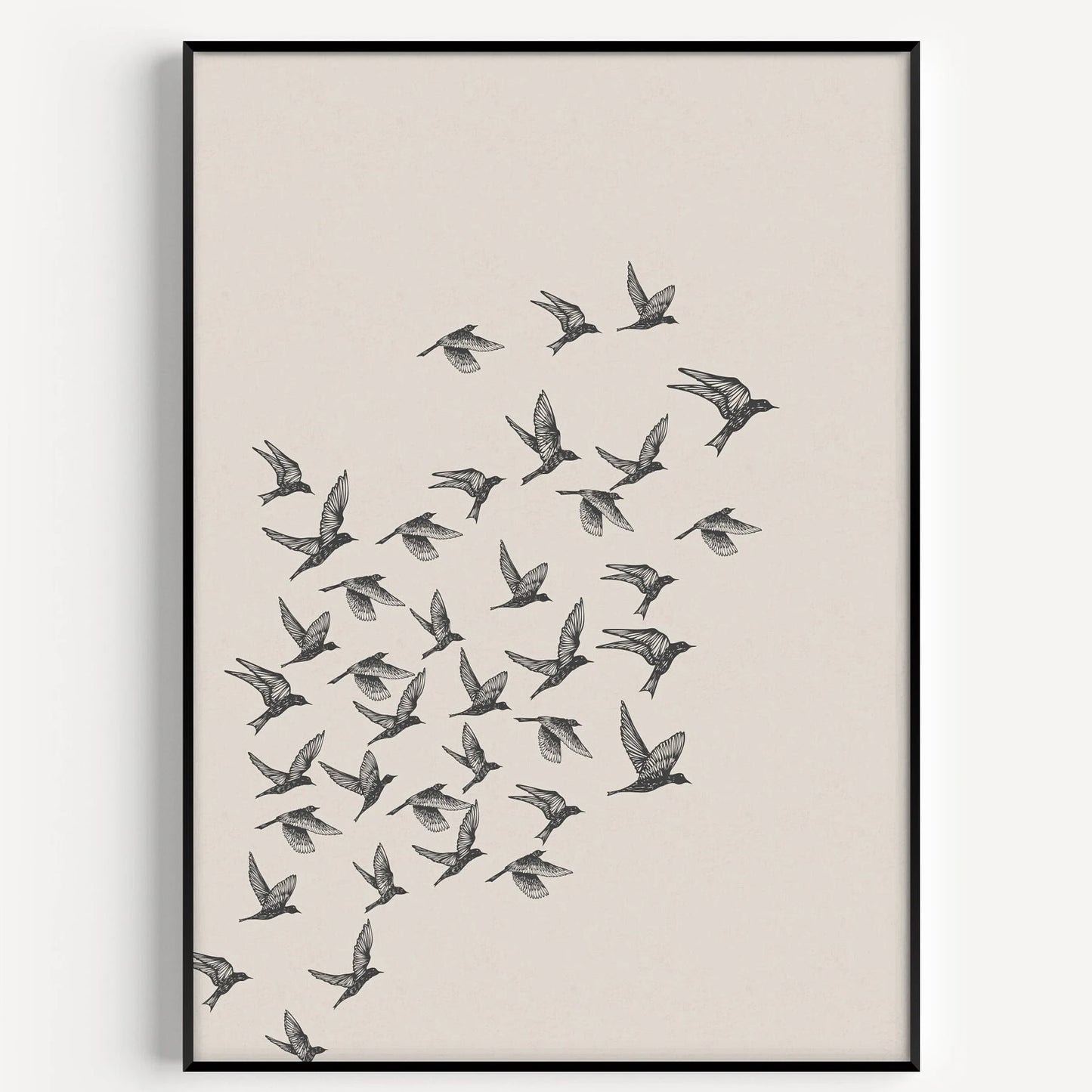 Vintage Scandinavian Bird Canvas Wall Art | Minimalist Print