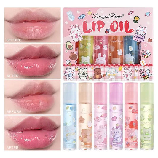 Flower Lip Oil Set 6pcs – Moisturizing Jelly Gloss Kit Lip Gloss Set Oasis Select