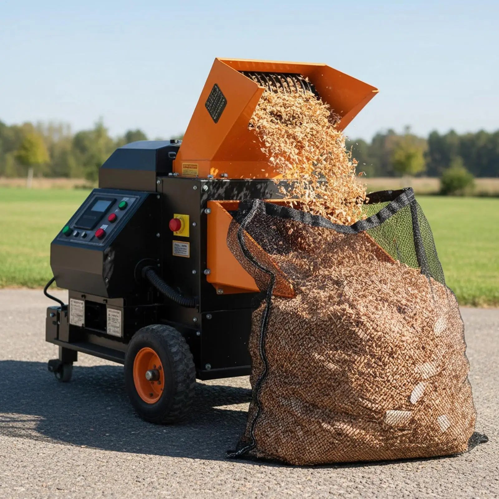 Large Wood Chipper Shredder Bag & Mesh Firewood Carrier 48x24" Chipper Shredder Bag Peaceful Pleasures Health and Wellness China Mainland