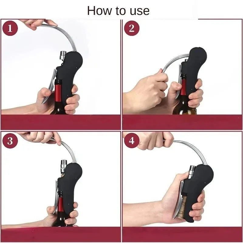 Professional Wine Opener Corkscrew Set – Lever Bottle Opener with Foil Cutter & Cork Drill