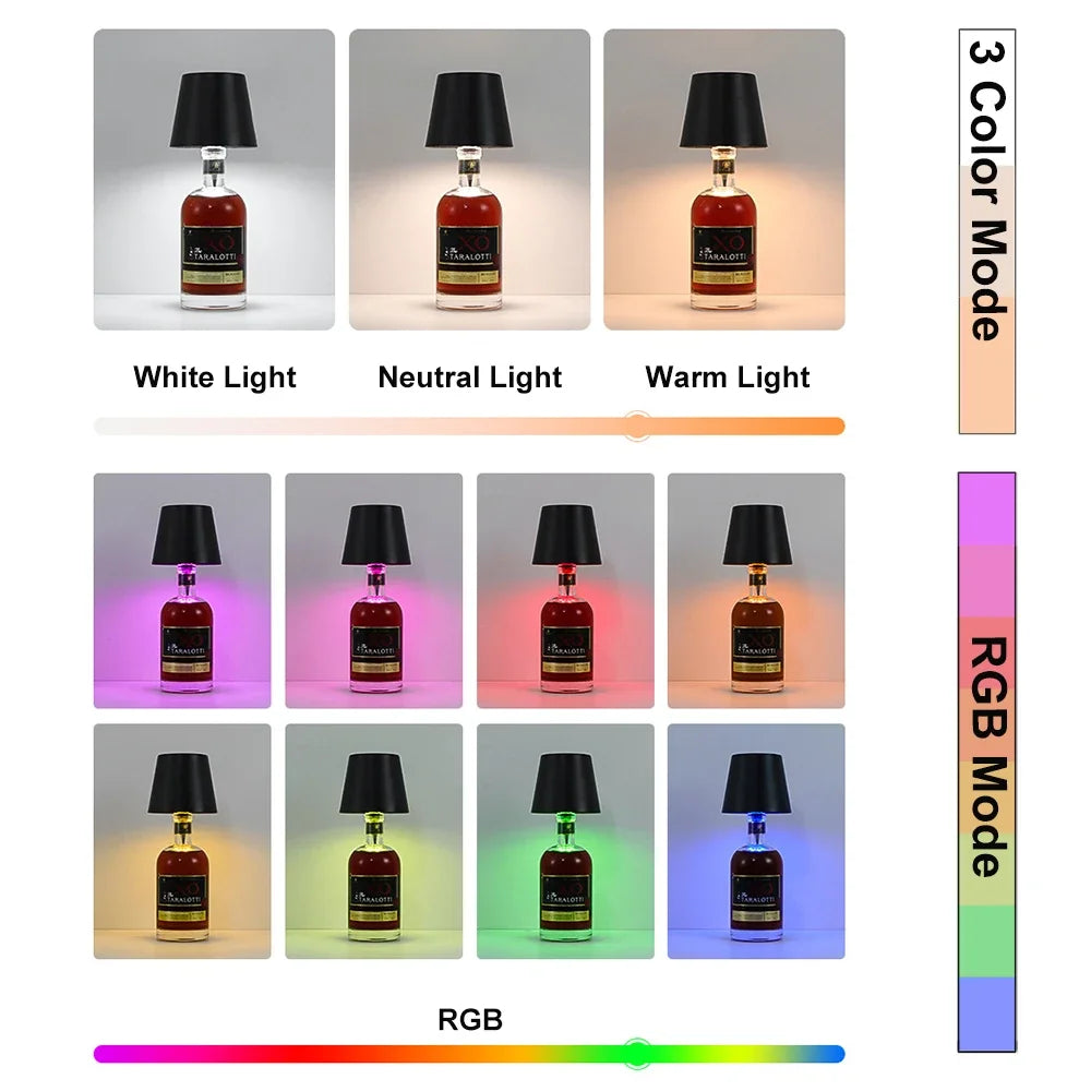 Wireless Table Lamp For Wine Bottles LED Bottle Light For Outdoor Use Touch Control Ideal For Restaurants Bars Festival Party Peaceful Pleasures Health and Wellness