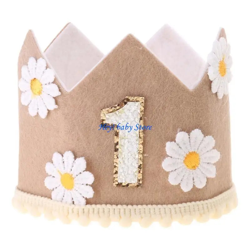 Baby 1st Birthday Felt Hat – Cute Embroidered Party Cap for Infants