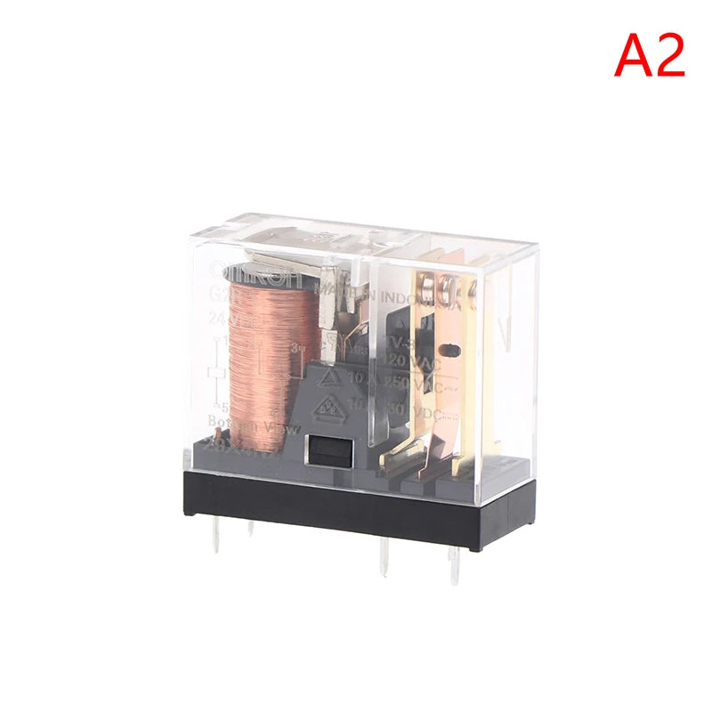 1Pc 5/8Pin 10A 250VAC Miniature Low-Power Relay G2R 12VDC 24VDC 12V 24V G2R-1 G2R-1-E DC12V DC24V Solder Terminals Peaceful Pleasures Health and Wellness G2R-1-24VDC 5Pin