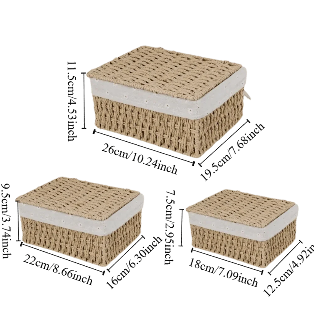 Rustic Hand-Woven Wicker Storage Basket | Bohemian Hamper S/M/L