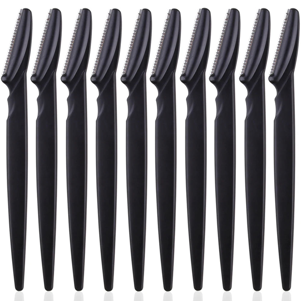 3/4/10Pcs Eyebrow Trimmer Blade Shaver Portable Face Razor Eye Brow Epilation Hair Removal Cutters Safety Razor Woman Makeup Peaceful Pleasures Health and Wellness 10Pcs Black