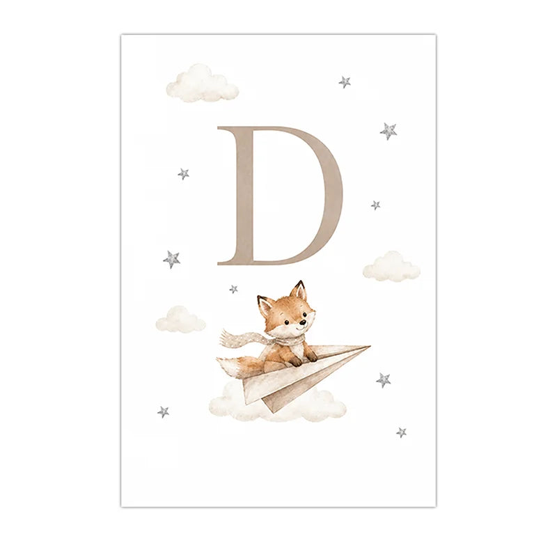 Custom Alphabet Wall Art Cute Animal Letter Canvas Painting Nursery Poster Print For Kids Room Wall Decor Peaceful Pleasures Health and Wellness D 30x40cm No Frame China Mainland