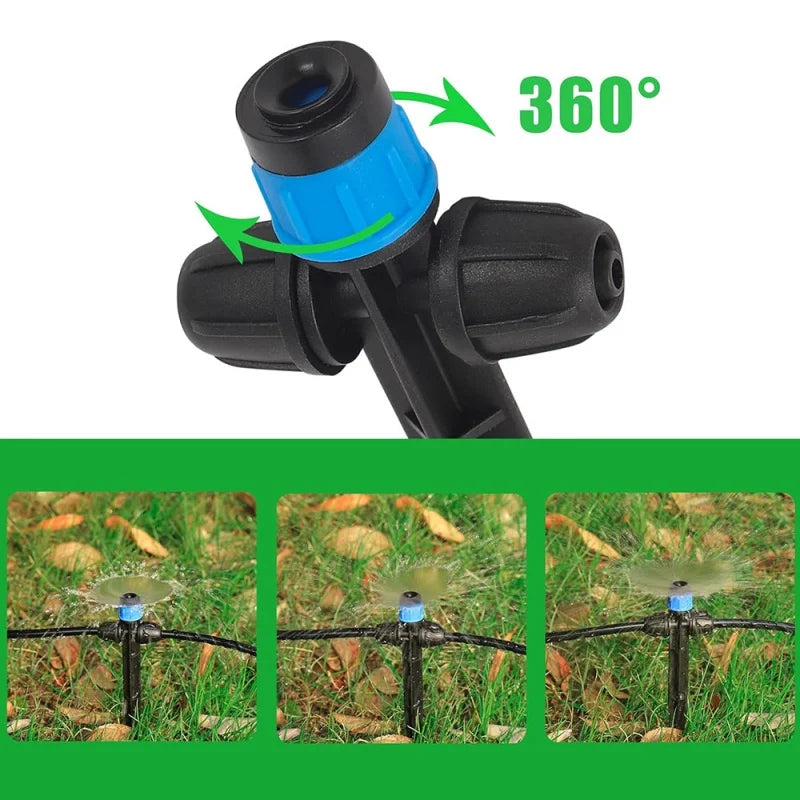 360° Adjustable Spike Dripper Sprinkler | Garden Irrigation Set