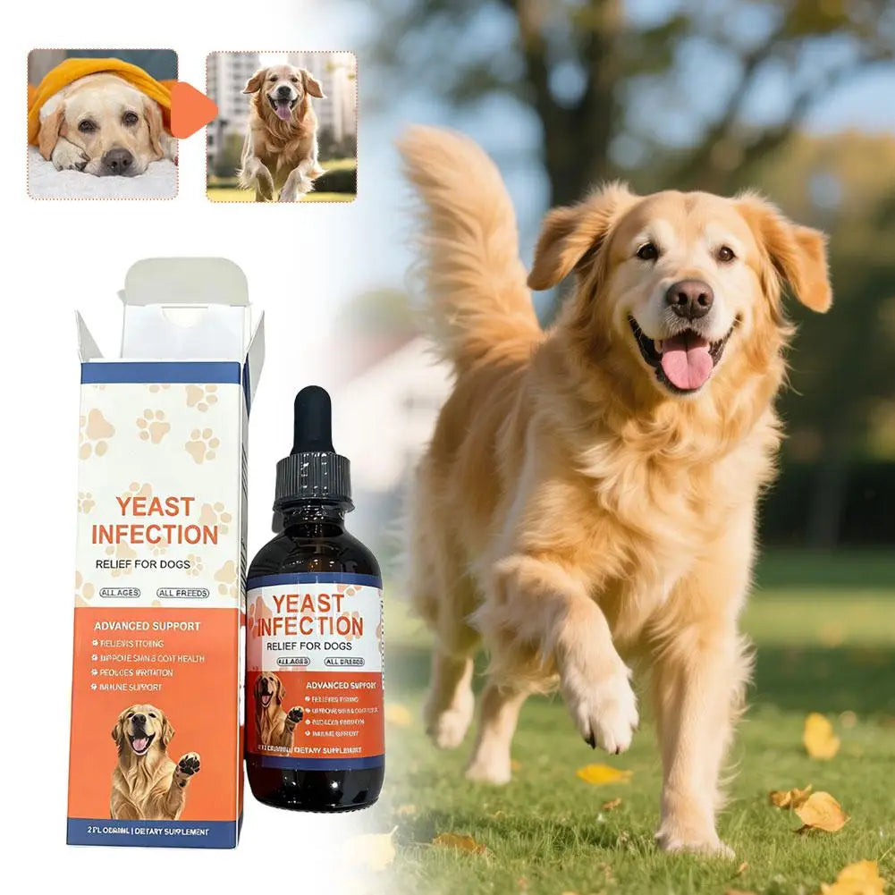 60ml Antipruritic Fur Health Immune Support Yeast Infection Relief Drops For Dog Cat Irritation Skin Pet Nutritional Supplement Peaceful Pleasures Health and Wellness