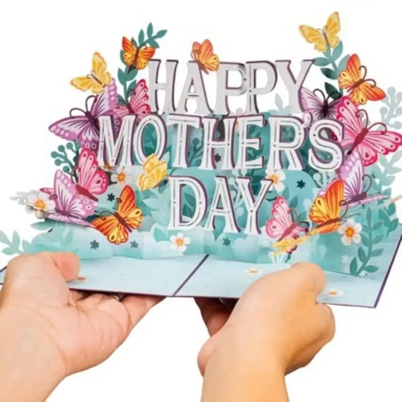 3D Pop-Up Happy Mother's Day Card with Envelope | Eco Paper Greeting Card Peaceful Pleasures Health and Wellness