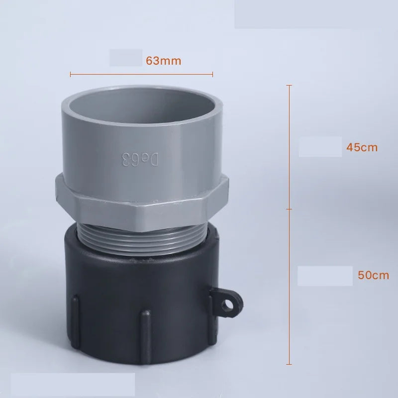 PVC Ball Valve Conversion Joint – IBC Ton Drum Hose Fitting