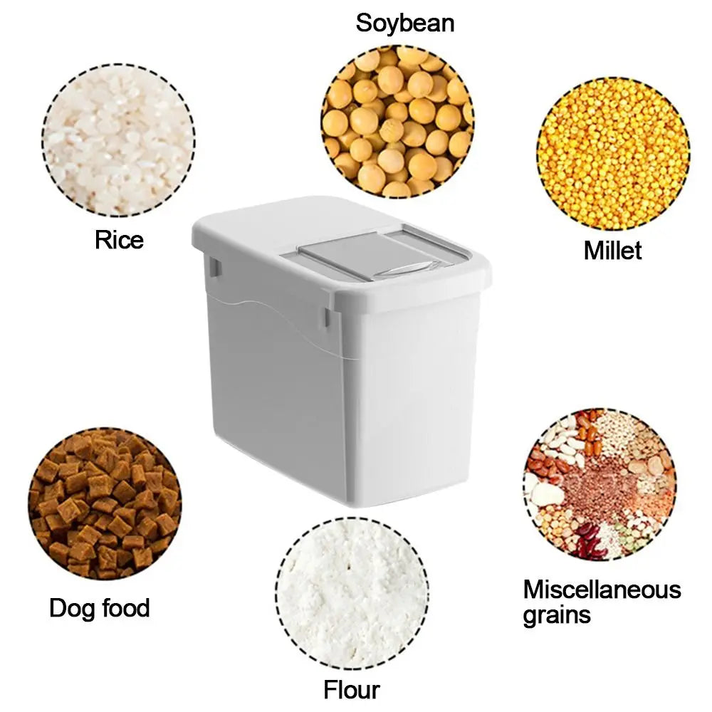 Fresh-keeping Transparent Rice Bucket Moisture-proof Leakproof Cereal Container Convenient Large Capacity Sealed Cans Peaceful Pleasures Health and Wellness
