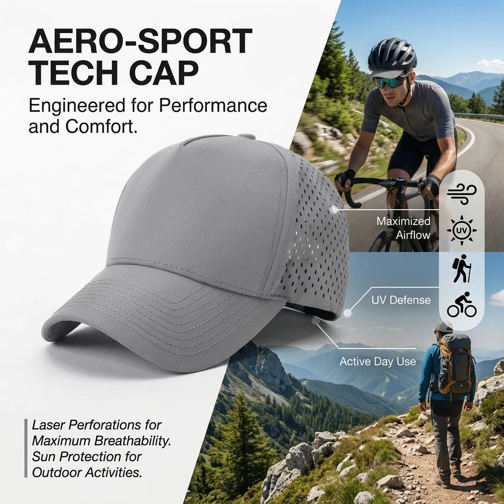 Breathable Quick Dry Sports Cap with Laser Perforation for Outdoor Cycling and Hiking UPF Protections Adjustable Fit Peaceful Pleasures Health and Wellness