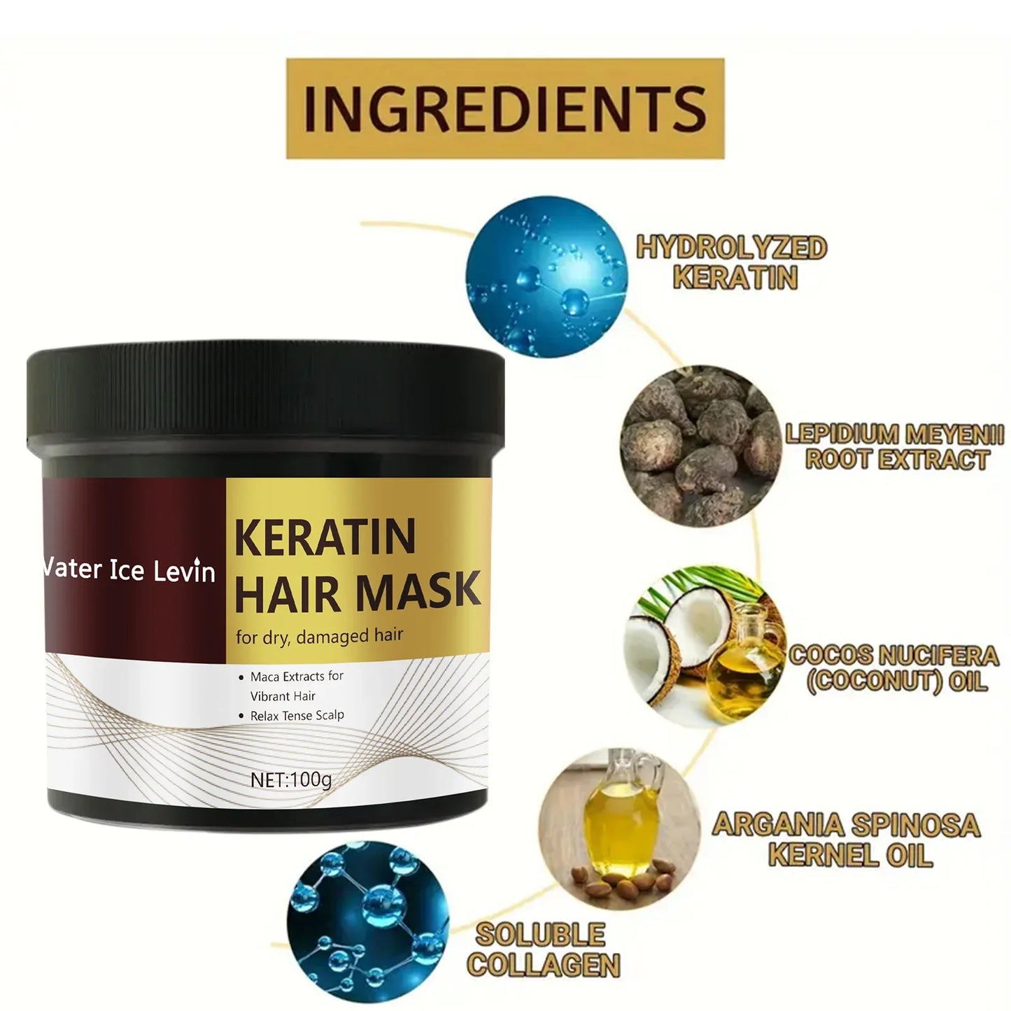 Keratin Hair Mask – Repair Damaged Frizzy Hair in 5 Seconds