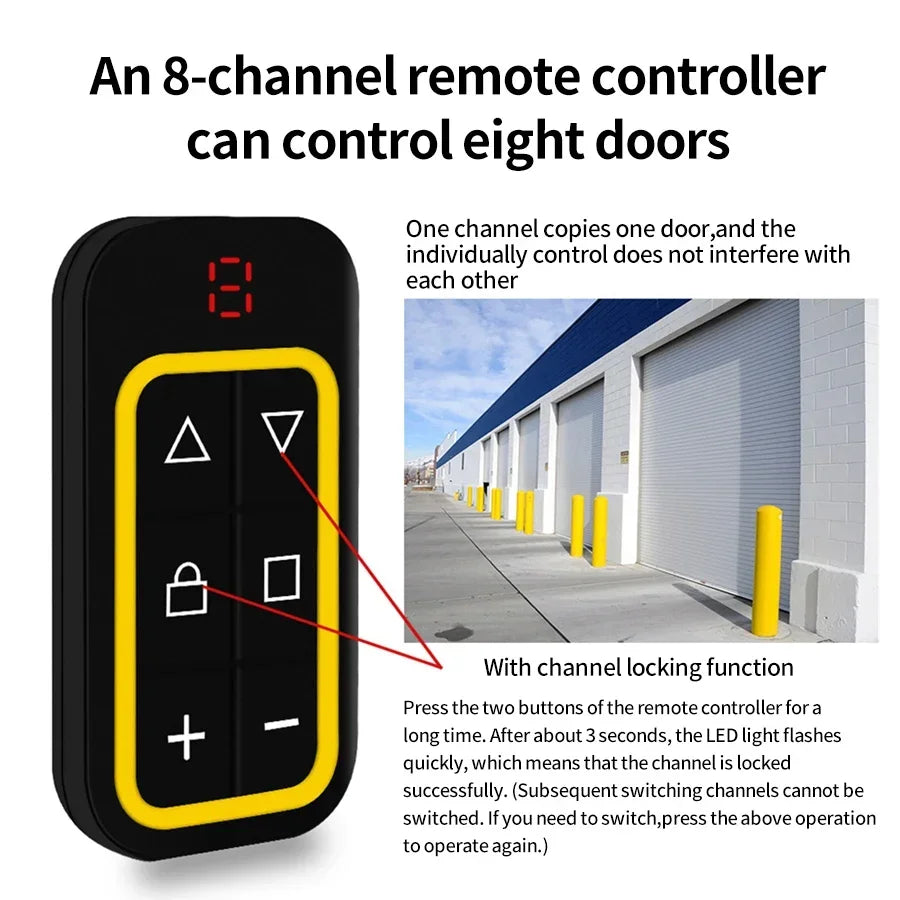 433Mhz 8 in 1 Universal Garage Door Remote Controller Key Duplicator Multi-frequency 300-915Mhz Garage Door Opener Rechargeable Peaceful Pleasures Health and Wellness
