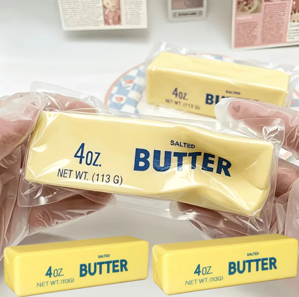 Super Soft Butter Squishy Stick Slow Rebound Wet Pinch Toys Decompress Simulation Butter Strips Portable Office Relaxation Toys Peaceful Pleasures Health and Wellness