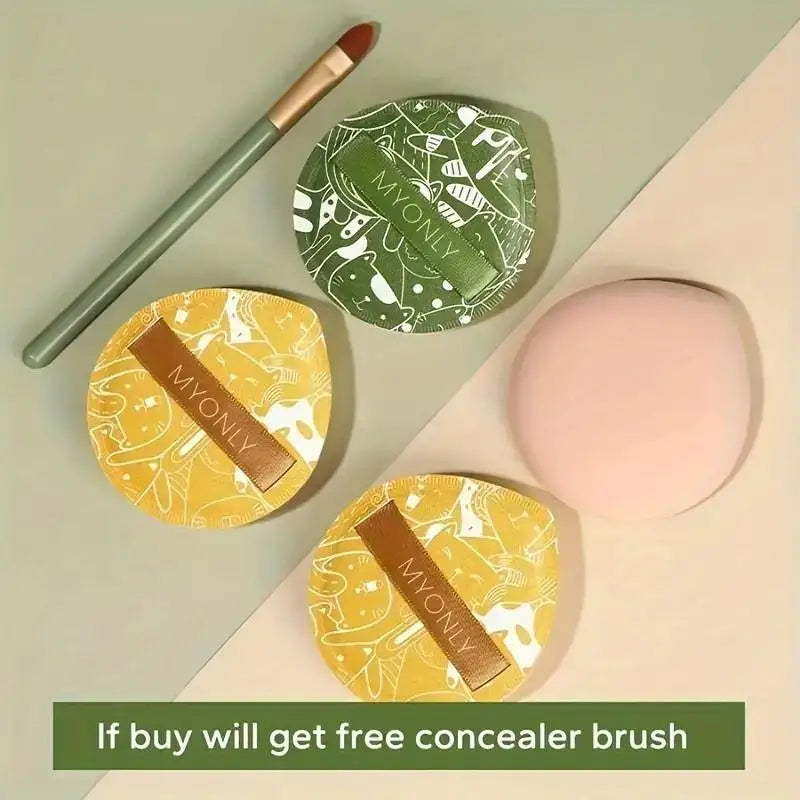 3-Pc Soft Air Cushion Makeup Sponge Puff & Blender Set