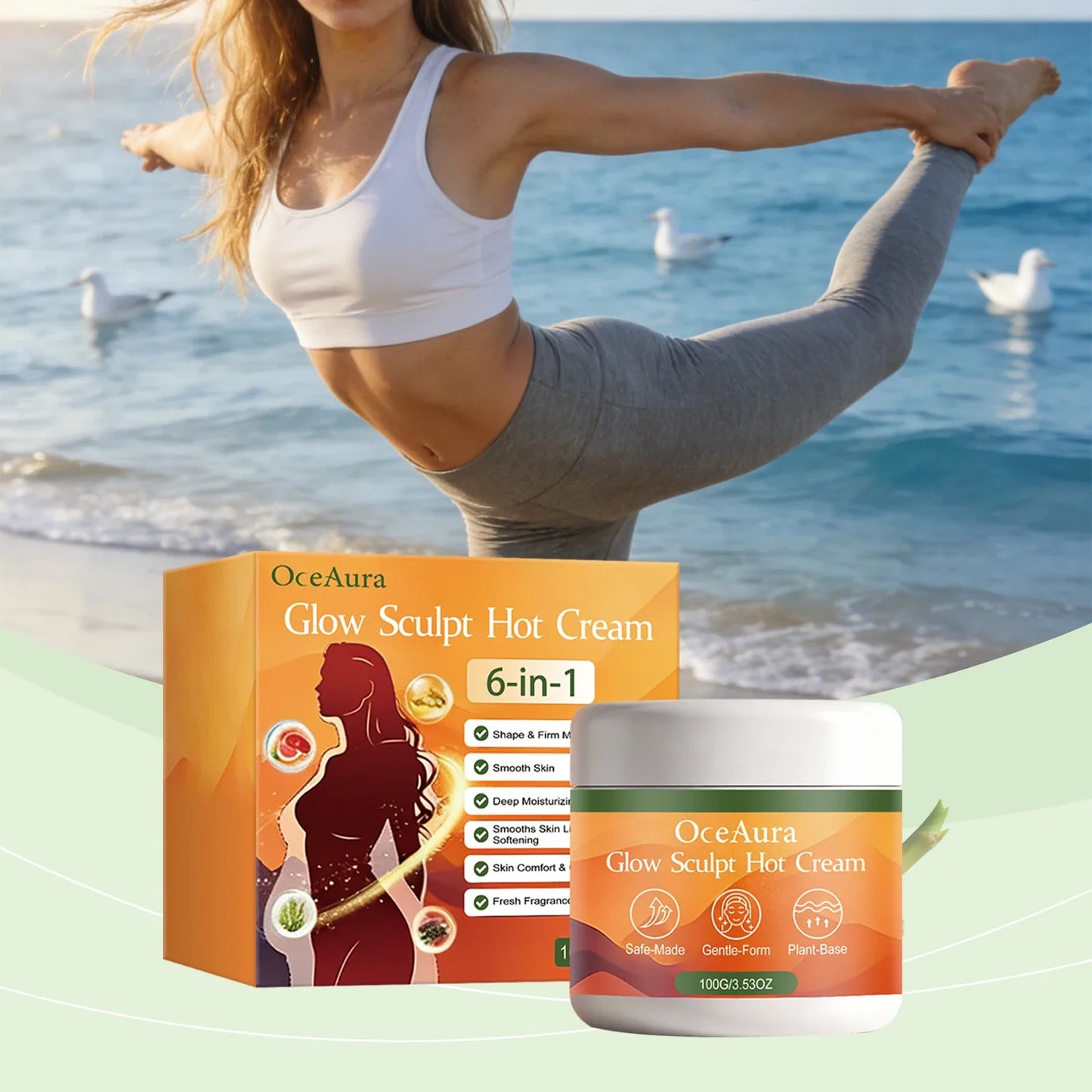 OceAura Body Sculpting Firming Cream – Plant-Based 100g