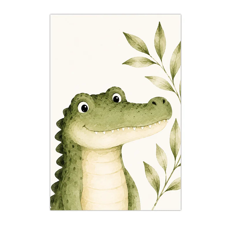 Watercolor Safari Animals Wall Art Cute Jungle Canvas Painting Poster Prints For Kids Room Nursery Decor Peaceful Pleasures Health and Wellness 04 40x50cm No Frame China Mainland