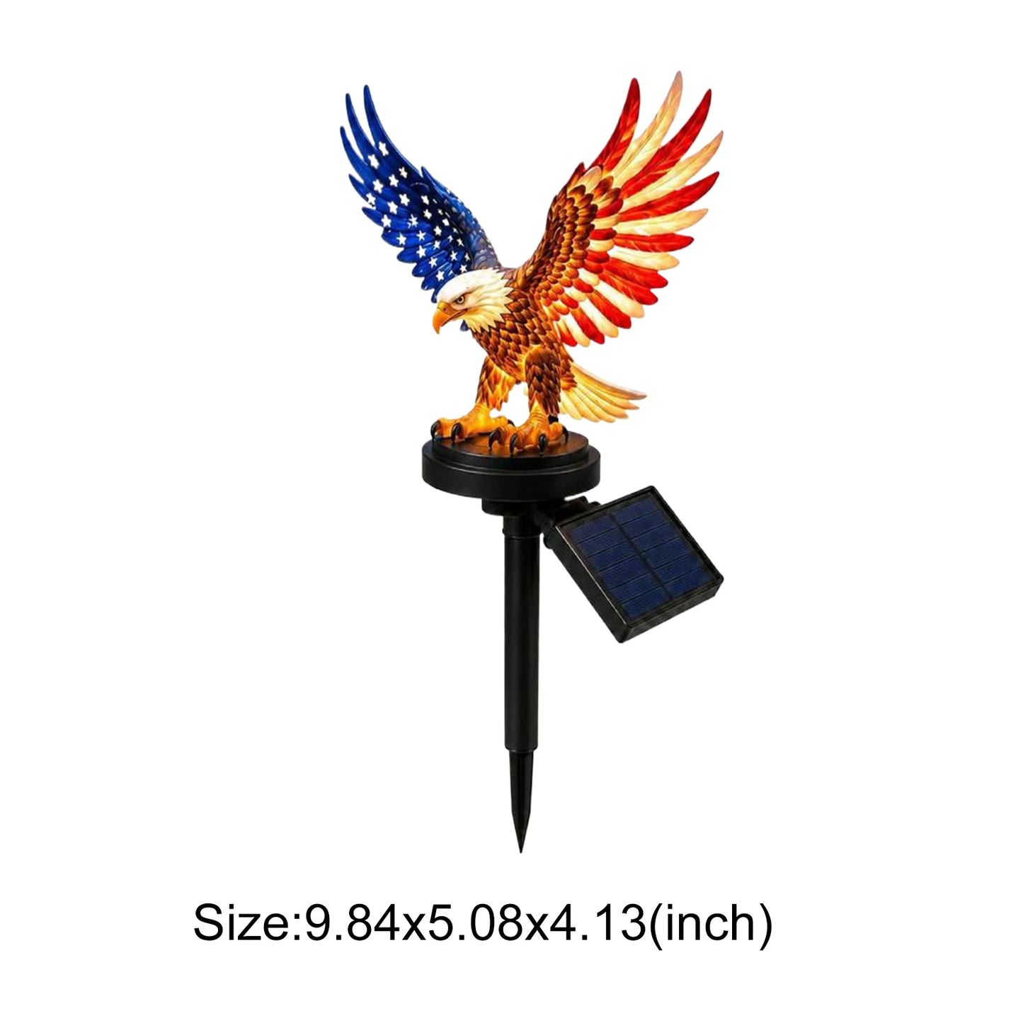 Solar Powered LED Garden Eagle Lamp Patriotic Memorial Day Light Decor for 4th of July Decorations Outdoor Memorial Day Peaceful Pleasures Health and Wellness