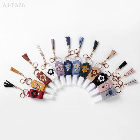30ml Refillable Spray Bottle Keychain | Faux Leather & Tassel Refillable Spray Bottle Peaceful Pleasures Health and Wellness