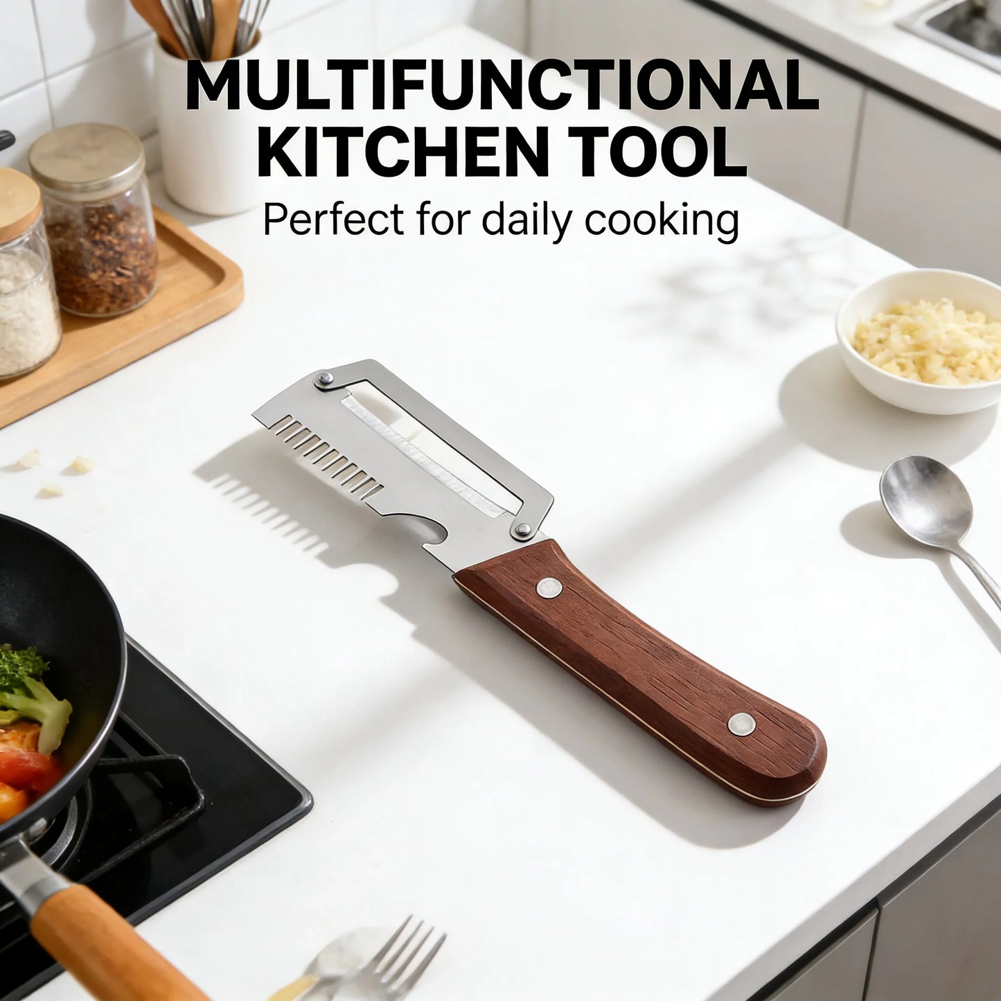3-in-1 Vegetable Peeler Stainless Steel with Bottle Opener