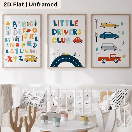 3-Piece Cartoon Educational Canvas Wall Art | Kids Room Decor Canvas Wall Art Set Peaceful Pleasures Health and Wellness CH159-3pcs 50x70cm Unframed