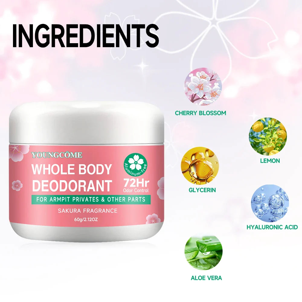 YOUNGCOME Aluminum-Free Body Deodorant Stick – 72H Freshness