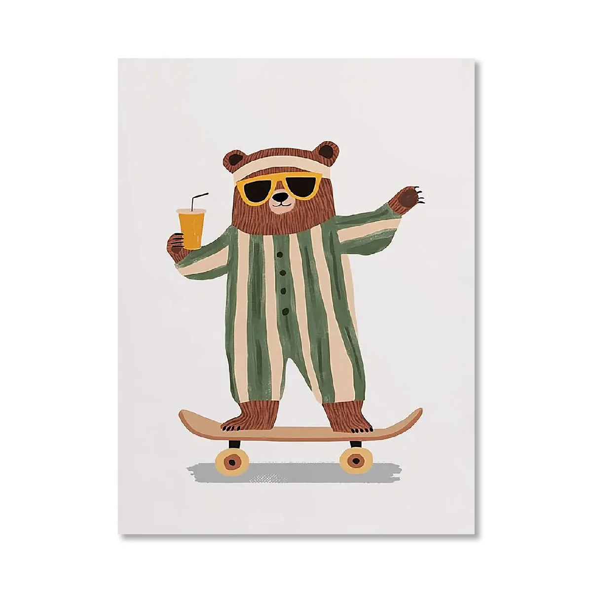 Retro Woodland Animal Canvas Wall Art | Nursery & Home Decor