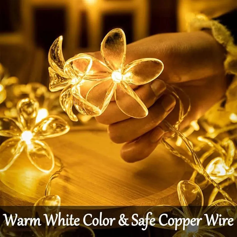 Cherry Blossom LED Fairy String Lights – Battery Powered Décor