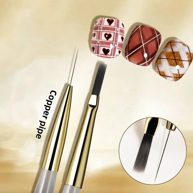 1PCS Nail Art Brush Multifunctional Stripe Liner Brushes Modeling Water Ripple DIY Design Hard Bristle Brush Nail Art Tools Peaceful Pleasures Health and Wellness