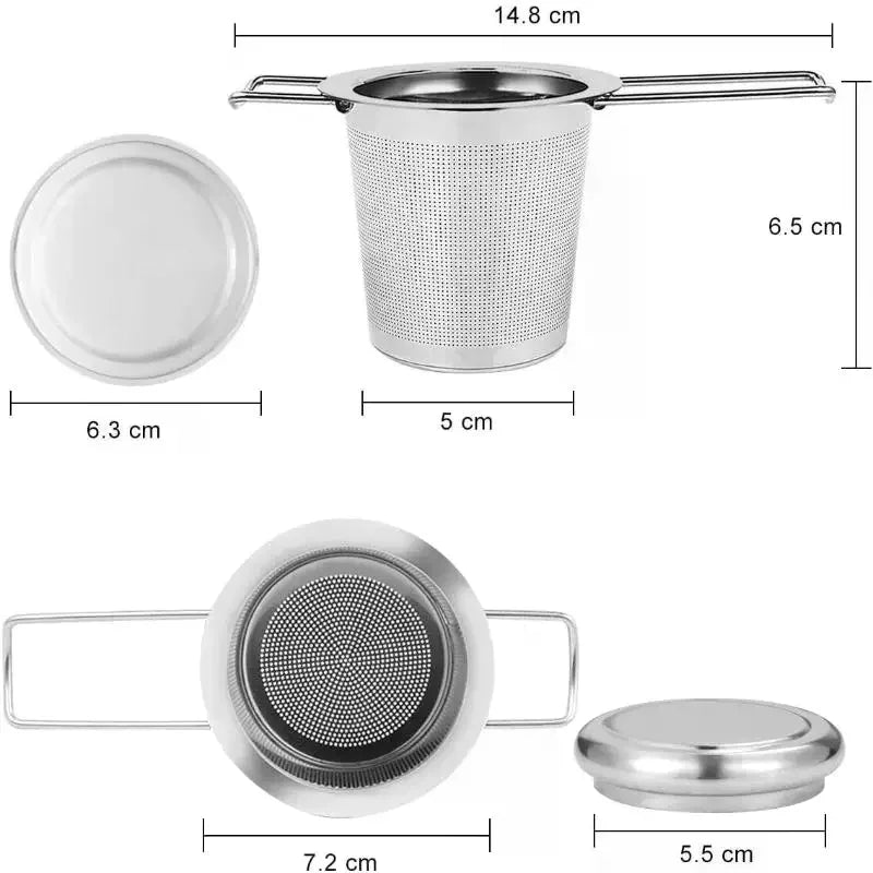Stainless Steel Mesh Tea Infuser with Lid | Loose Leaf Strainer Mesh Tea Infuser Peaceful Pleasures Health and Wellness