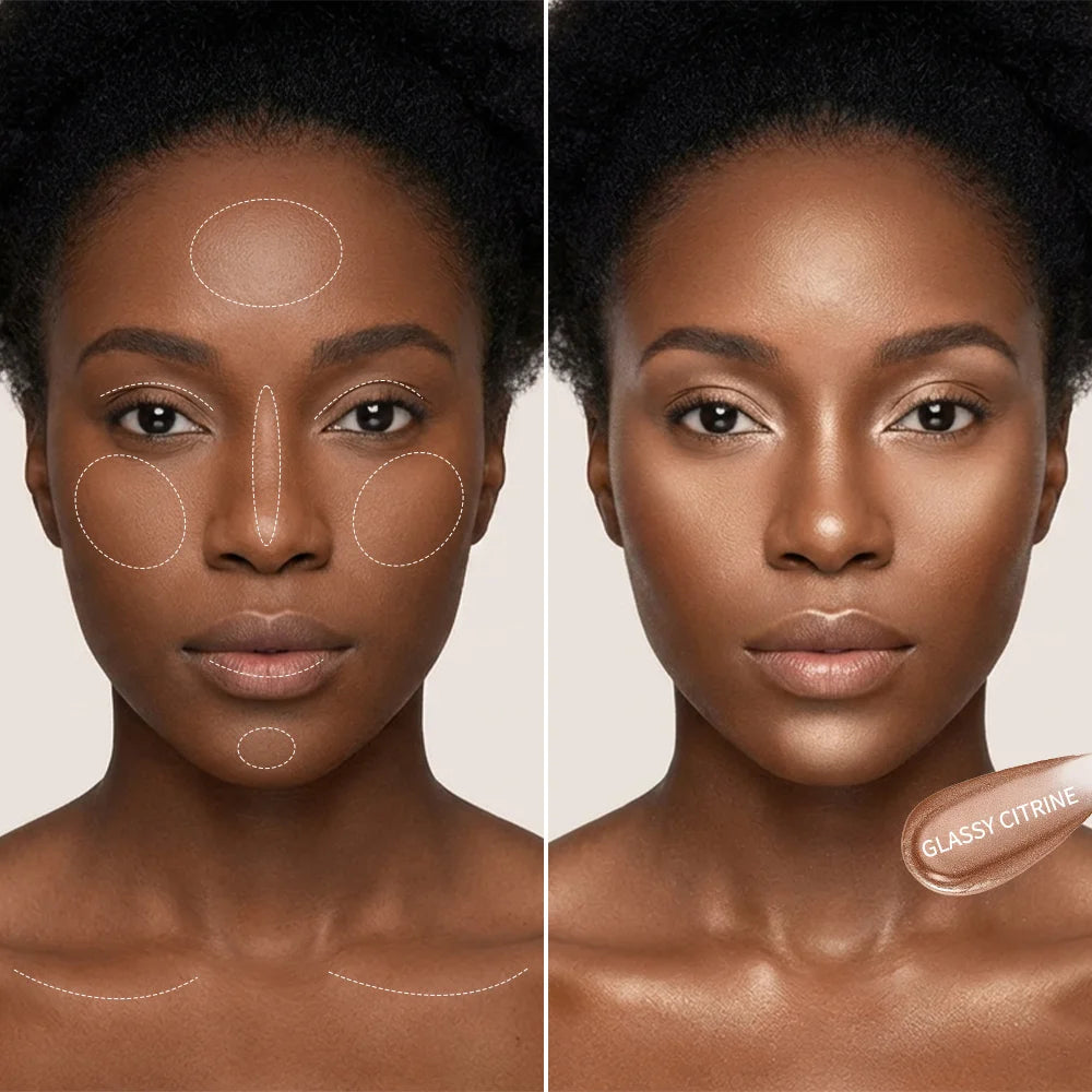 Bio- Glassy Highlighter Balm Nourishing Buildable Long Lasting Non Sticky Multipurpose Stick For Eye Cheek Lips Body Cosmetics Peaceful Pleasures Health and Wellness
