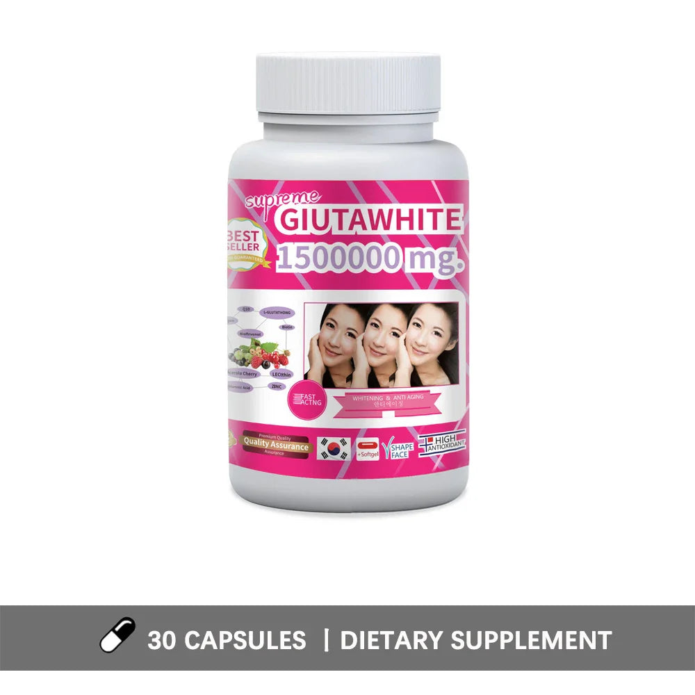 GLUTA WHITE Glutathione Skin Brightening Supplement 30 Softgels