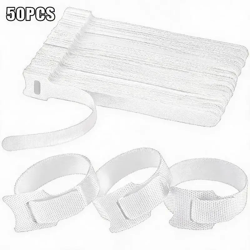 50pcs Reusable Cable For Untangled Cables Charging Cables And Other Cable Management Items Peaceful Pleasures Health and Wellness White 50pcs